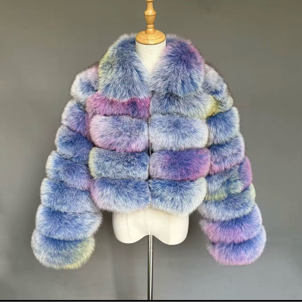 Elegant Blue and Purple Teddy Jacket